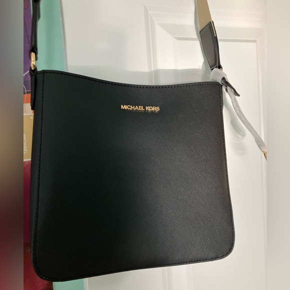 NEW Michael Kors Jet Set Small Messenger Crossbody Bag in Black Noir - Picture 6 of 8